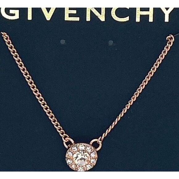Givenchy Rose Gold Plated Necklace Cuban Chain Luxury Designer Fashion Trendy CZ - Picture 1 of 13